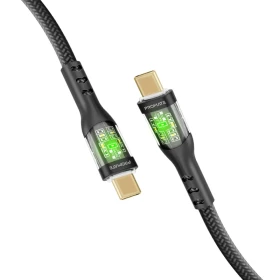 Promate 60W Ultra-Fast USB-C transparent Cable 